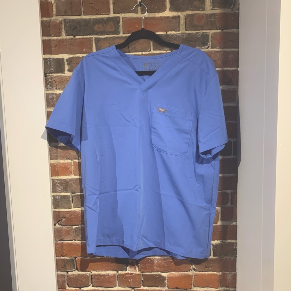 Men’s Light Blue Figs Leon Scrub Top